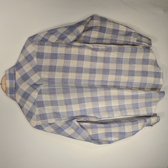 Vintage blue/gold plaid western shirt by Towncraft, JCPenny - Picture 3 of 6